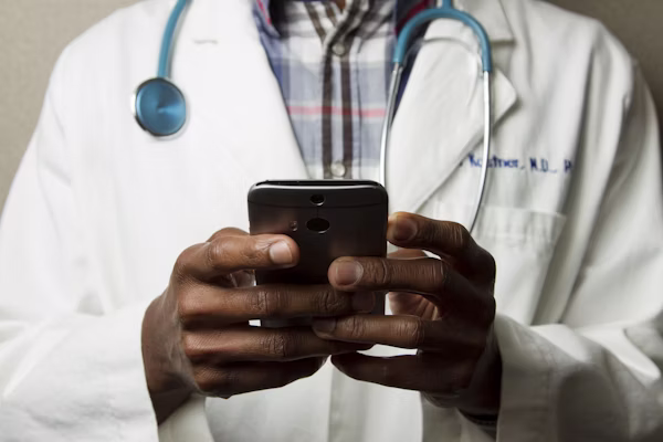 Doctor reviewing health records
